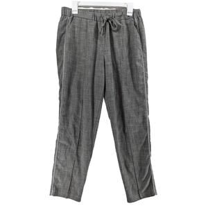 Topshop Side Stripe Trousers Size 8 Gray Mid Rise Pants Career Pull‎ On Workwear